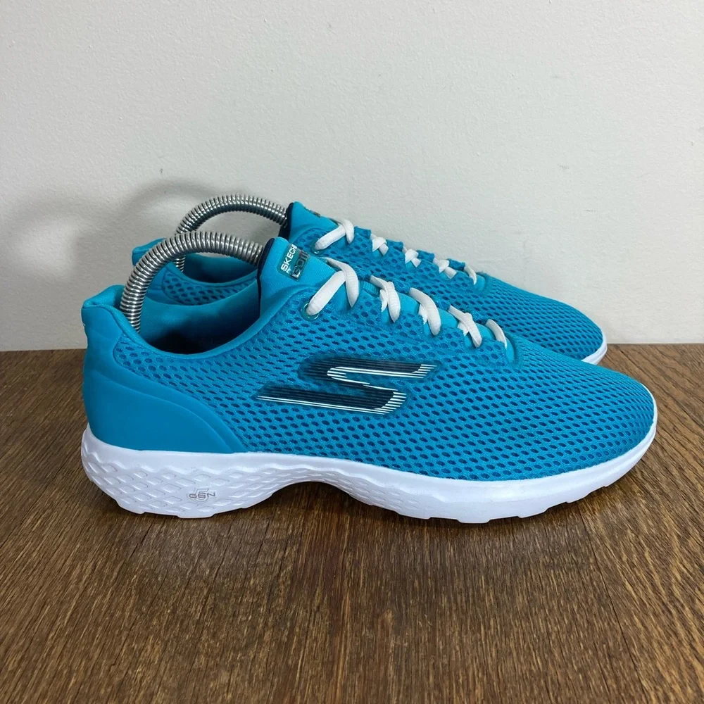 Skechers Go Train Lace Up Sneaker Women’s Size 8.5 Turquoise - Picture 1 of 12